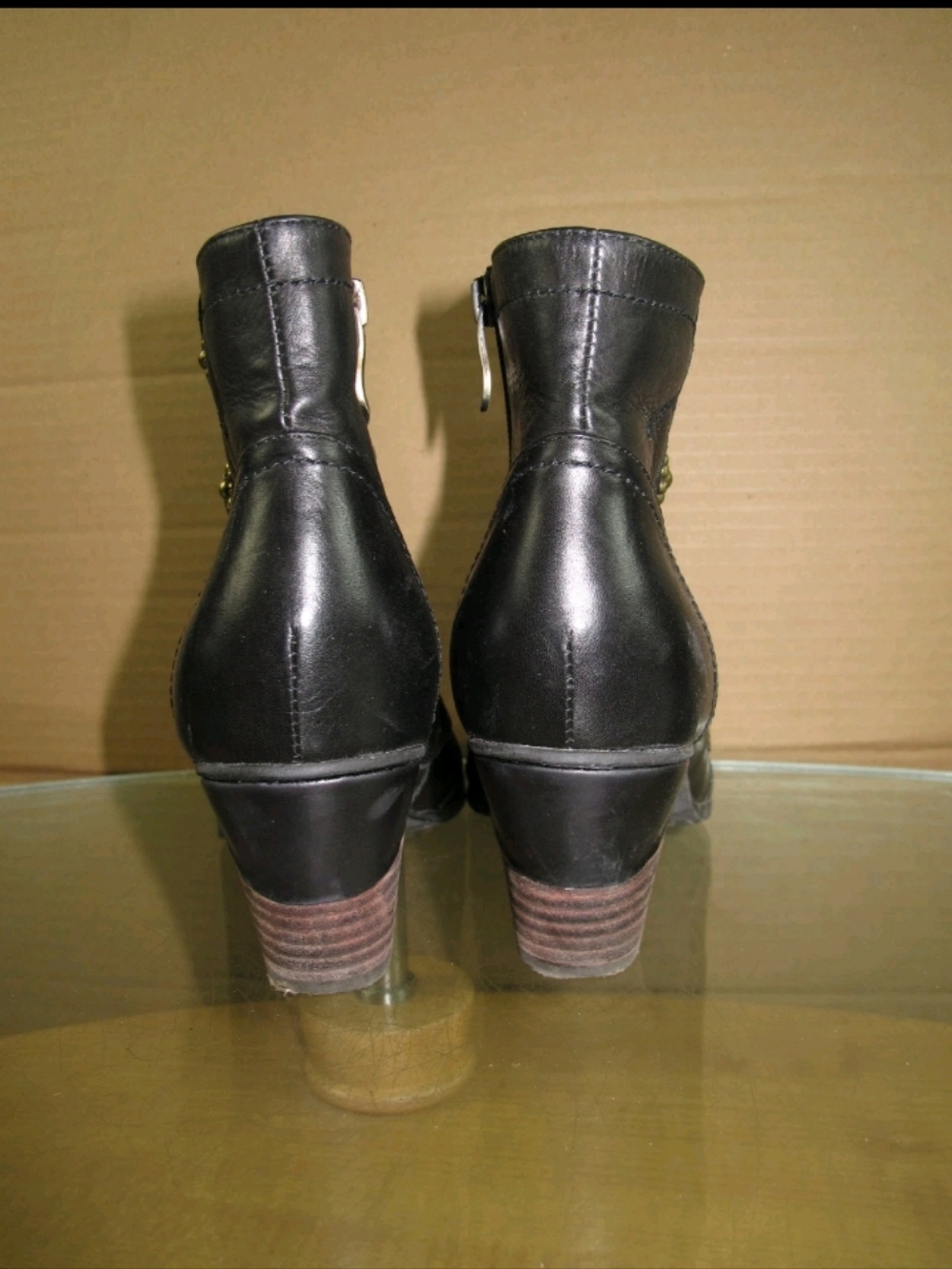 L'Artiste Victorian Ankle Boots Booties Black Leather Women's Size 8 - Picture 5 of 10